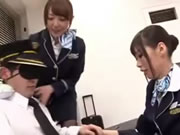 Японская стюардесса Strapon Group Action